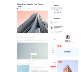 jQuery bootstraps响应式个人博客、杂志类网站模板 自适应html源码