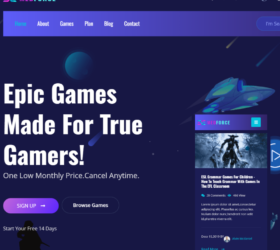 jQuery bootstraps响应式游戏类网站模板 自适应html源码